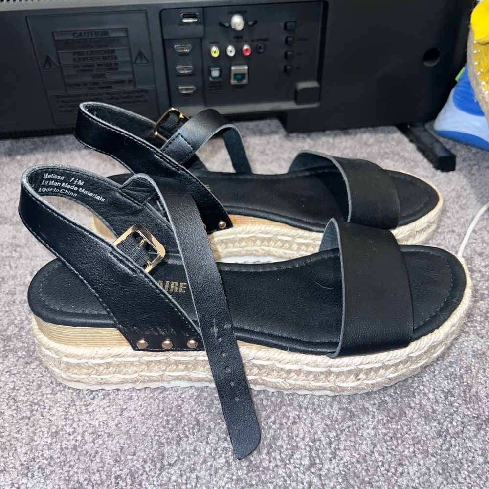 Black Espadrille Sandals